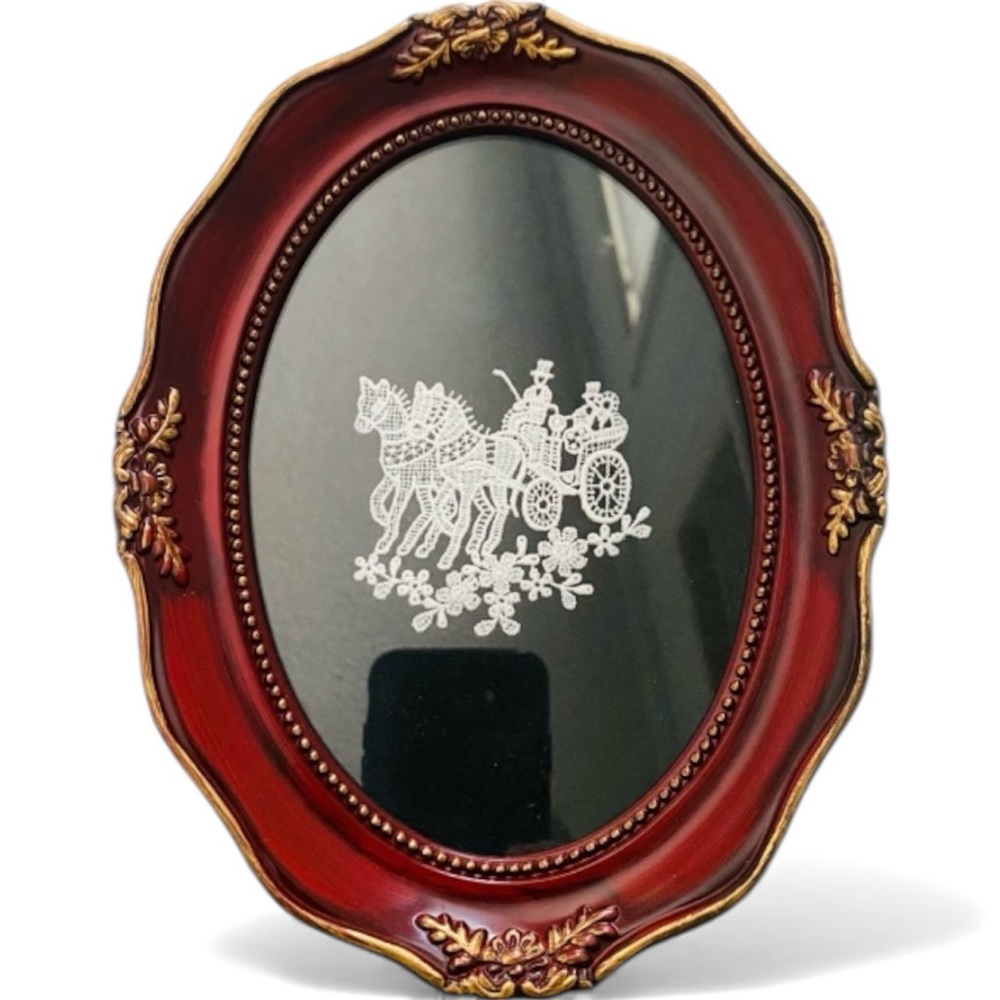 Belgian Brussels Embroidered Lace Horse Carriage Granny Chic Victorian Gothic